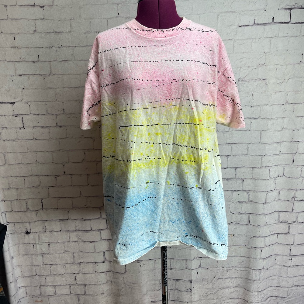 Vintage royal first class tshirt single stitch splatter print size XL
